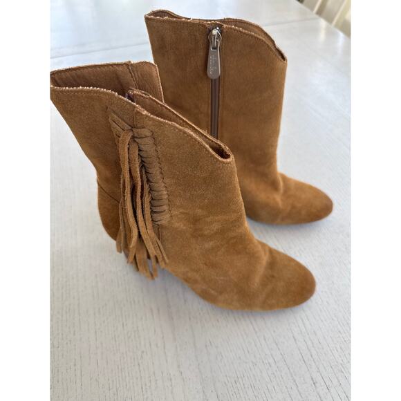 Charles David Boulder Boot Fringe Boho Western Suede Leather Coastal Cowgirl (A) - Picture 2 of 7